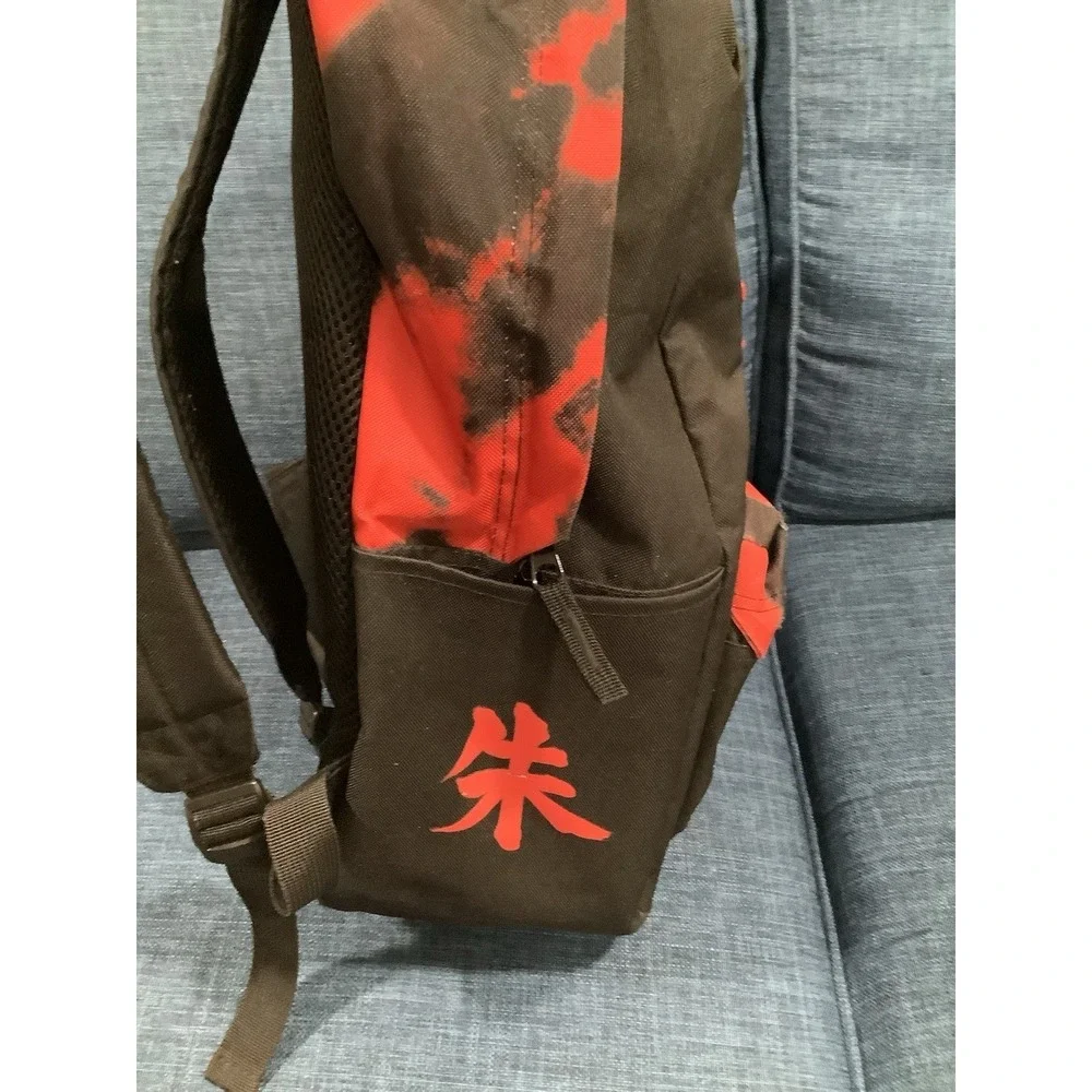 Bioworld Naruto Shippuden Collection Black Backpack w/ Red Embroidery